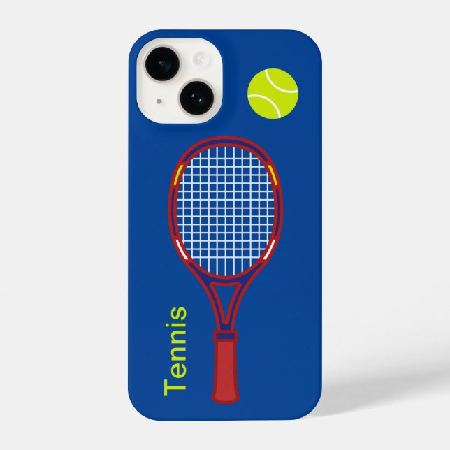 Tennis Racket & Ball iPhone 14 Hülle (Rückseite)