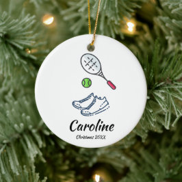 Tennis Racket Ball & Shoes Personalisierte Sport Keramik Ornament