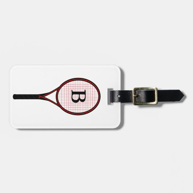 Tennis Racket Design Gepäckanhänger (Vorderseite horizontal)