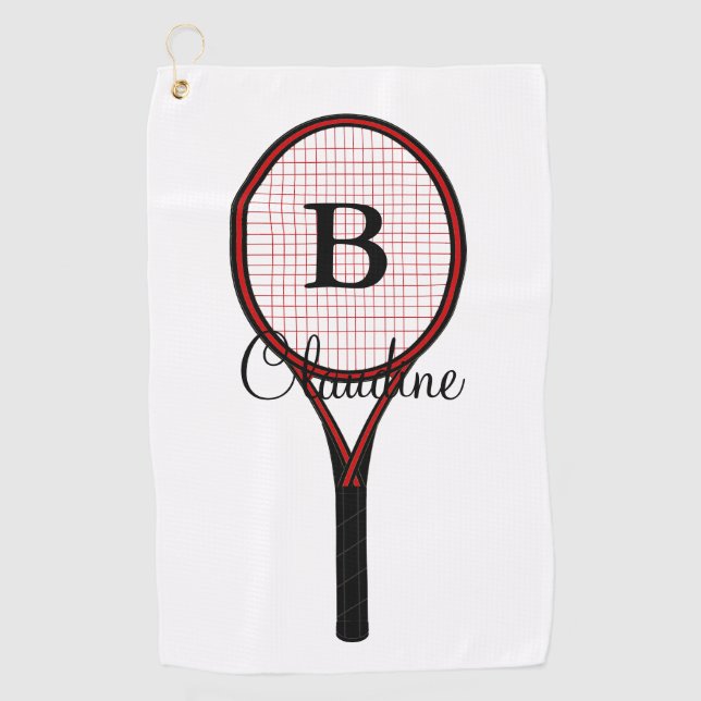 Tennis Racket Design Golf Handtuch (Vorderseite)