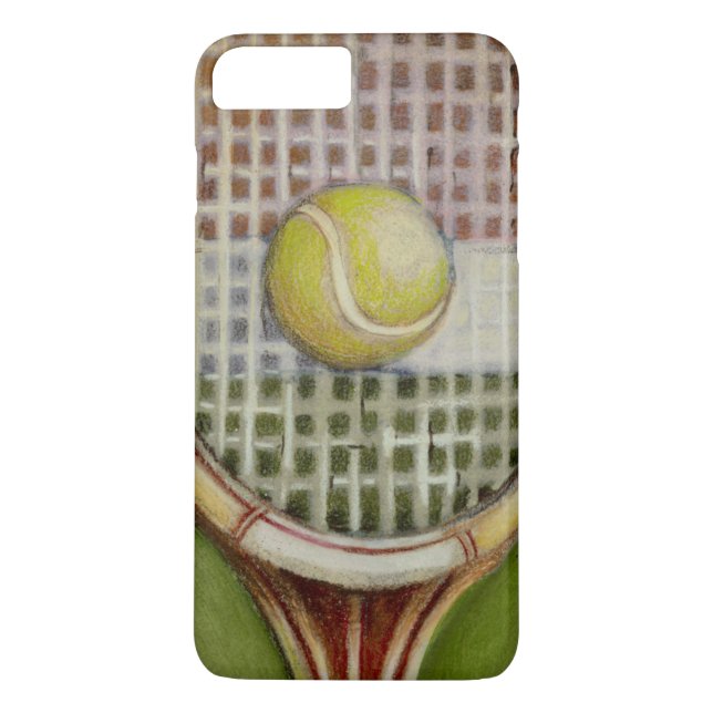 Tennis-Racket mit Ball-Lay vor Gericht Case-Mate iPhone Hülle (Rückseite)