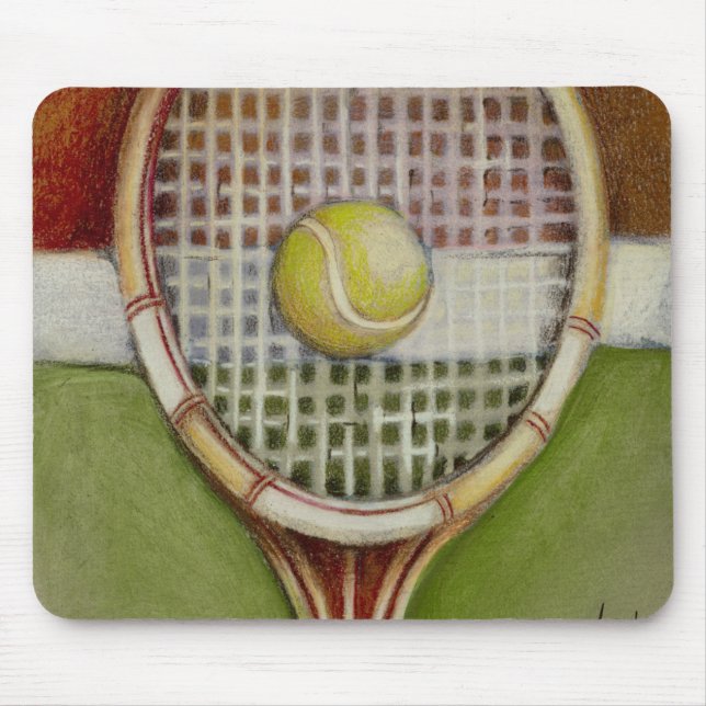 Tennis-Racket mit Ball-Lay vor Gericht Mousepad (Vorne)