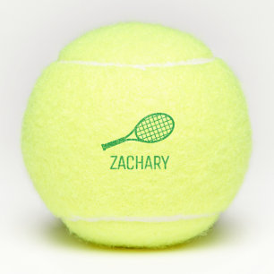 Tennis Racket Monogram Name Personalisiert Tennisbälle