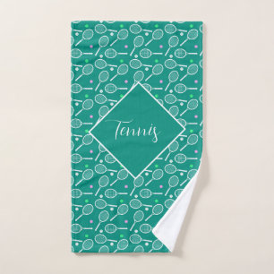 Tennis Racket Motif Retro Green