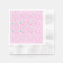 Tennis Racket Muster Pastell Pink Serviette