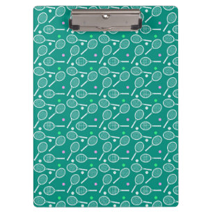 Tennis Racket Muster Retro Emerald Green Klemmbrett
