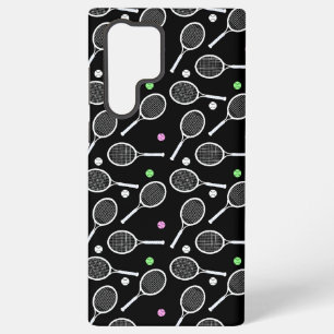 Tennis Racket Pattern Black Samsung Galaxy Hülle