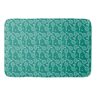 Tennis Racket Pattern Green Badematte