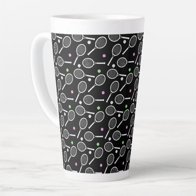 Tennis Racket Pattern Milchtasse (Linke Ecke)
