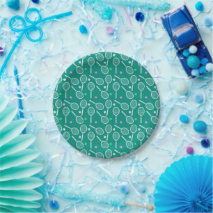 Tennis Racket Pattern Pappteller