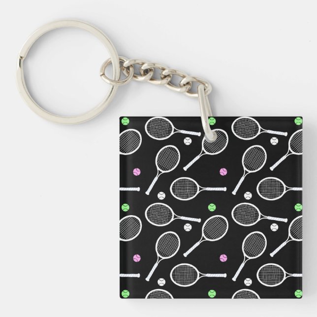 Tennis Racket Pattern Schlüsselanhänger (Vorderseite)