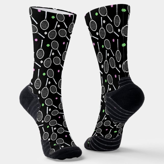 Tennis Racket Pattern Socken (Gewinkelt)