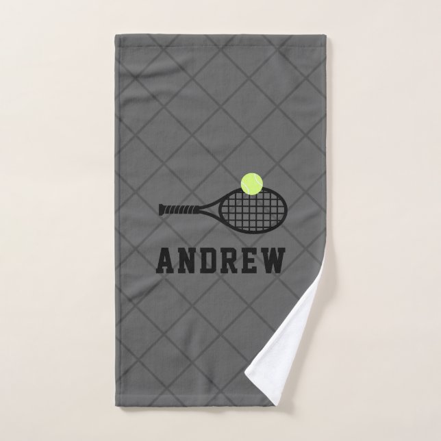 Tennis Racket Personalisiert Grau Sport Handtuch (Handtuch)