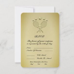 Tennis Racket RSVP Karte