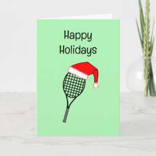 Tennis Racket Weihnachtsmannmütze Dankeskarte