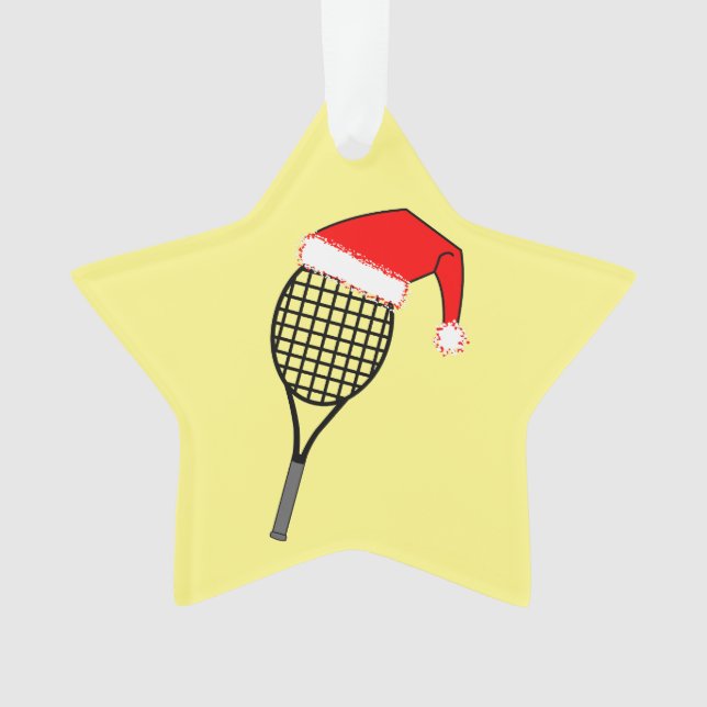Tennis Racket Weihnachtsmannmütze Ornament (Vorderseite)