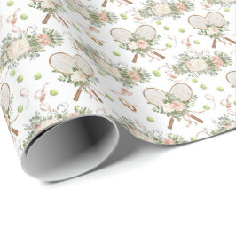 Tennis Racket with Floral Geschenkpapier