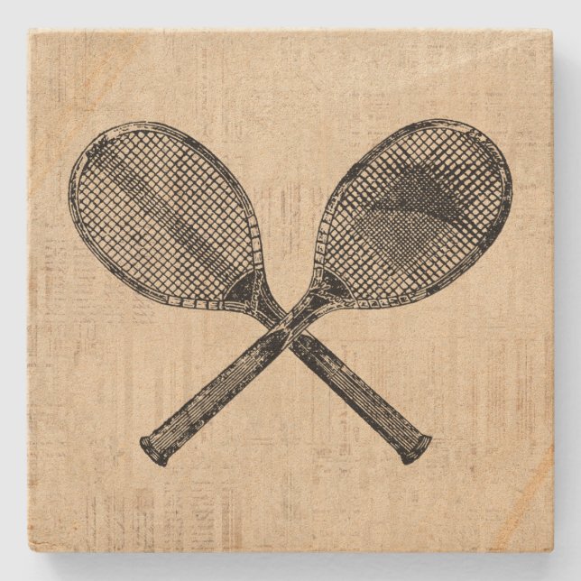 Tennis Rackets Antillen Tennis Racquet Skript-Arti Steinuntersetzer (Vorderseite)