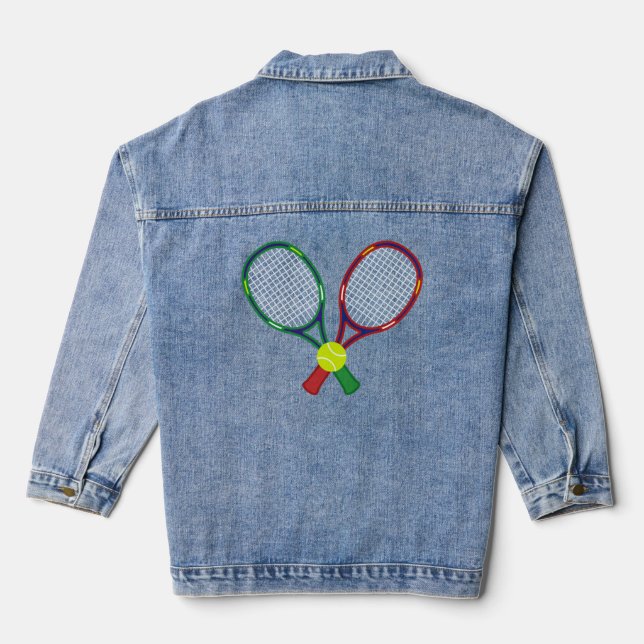 Tennis-Rackets & Ball Jeansjacke (Rückseite)