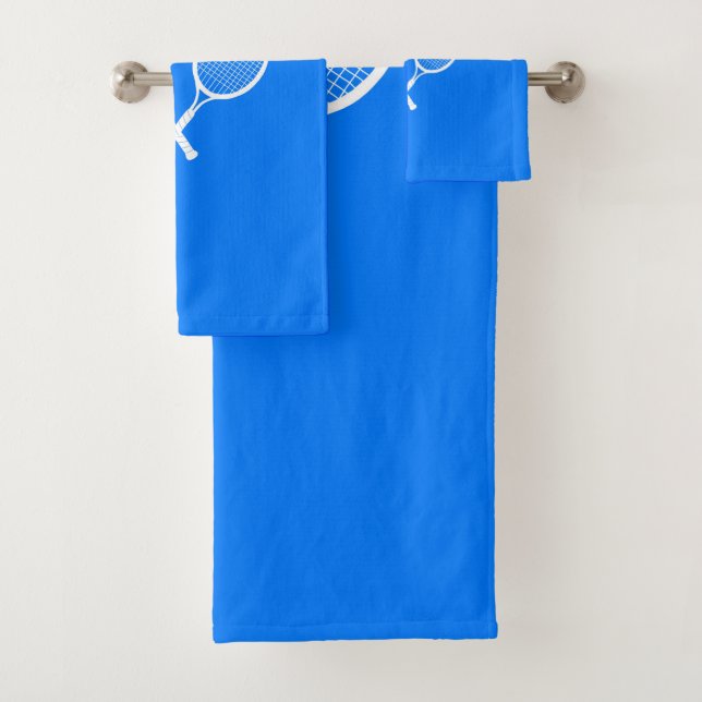 Tennis Rackets Blue Backgroud Badhandtuch Set (Insitu)