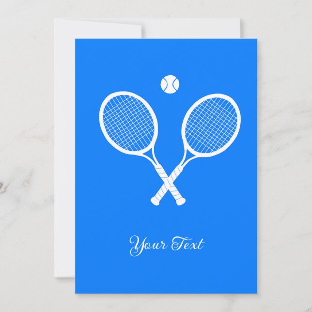 Tennis Rackets Blue Background Party Personalisier Einladung (Vorderseite)