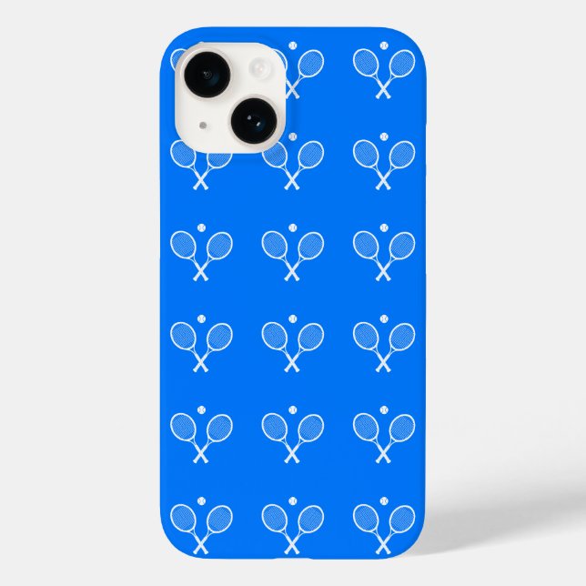 Tennis Rackets Blue Hintergrund Case-Mate iPhone 14 Hülle (Rückseite)