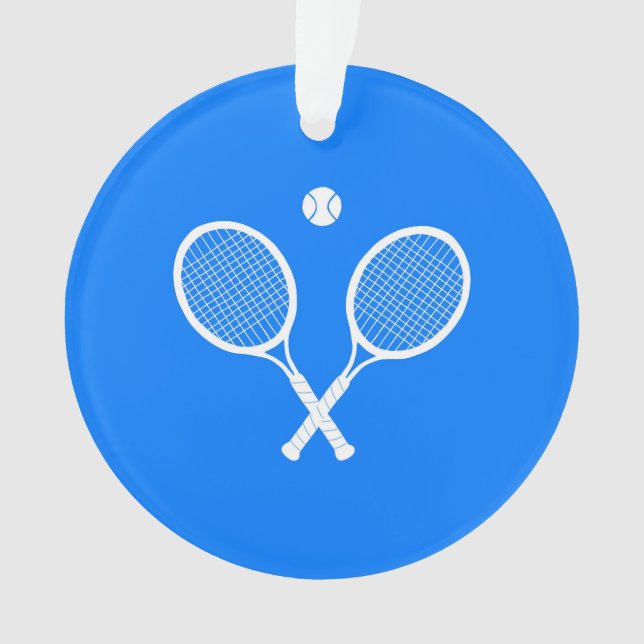 Tennis Rackets Blue Hintergrund Ornament (Vorderseite)