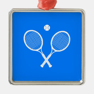Tennis Rackets Blue Hintergrund Ornament Aus Metall