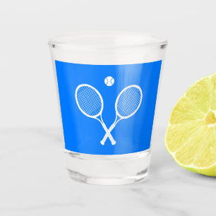 Tennis Rackets Blue Hintergrund Schnapsglas
