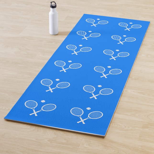 Tennis Rackets Blue Hintergrund Yogamatte (Beispiel)