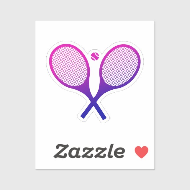Tennis Rackets Magenta bis Lila Ombre Aufkleber (Blatt)