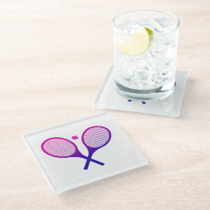 Tennis Rackets Magenta bis Lila Ombre Glasuntersetzer