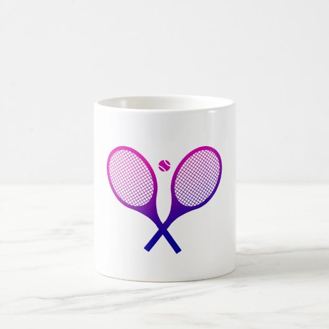Tennis Rackets Magenta bis Lila Ombre Kaffeetasse (Mittel)