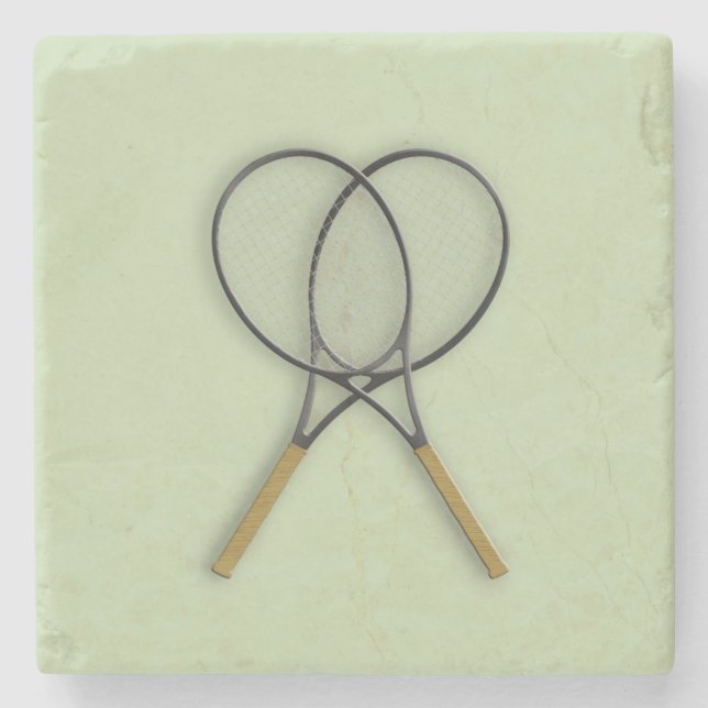 Tennis Rackets Sportdesign Steinuntersetzer (Vorderseite)
