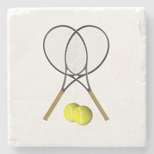 Tennis Rackets Sportdesign Steinuntersetzer (Vorderseite)