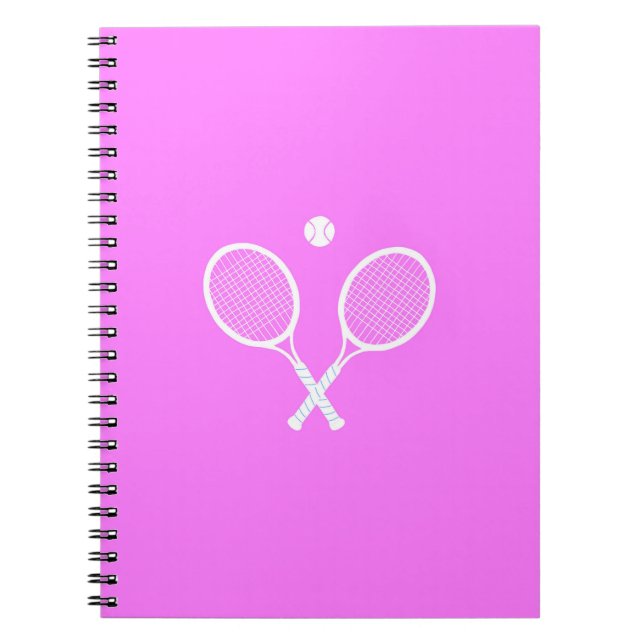 Tennis-Rackets und Ball-Party rosa Notizblock (Vorderseite)