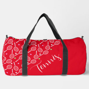 Tennis-Rackets und Balls Vivid Red Duffle Bag