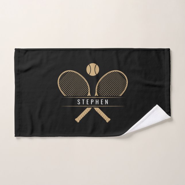 Tennis-Rackets und Namenssport Handtuch (Handtuch)