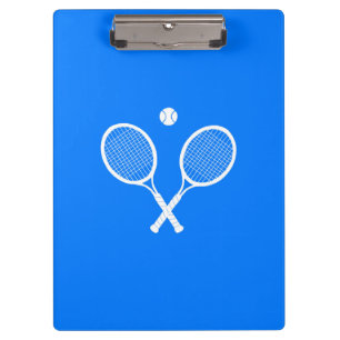 Tennis Rackets with Ball on Blue Background   Klemmbrett