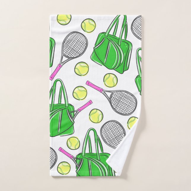 Tennis Racquet Bag Balls Preppy Green Handtuch (Handtuch)