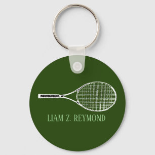 Tennis Racquet Green Schlüsselanhänger