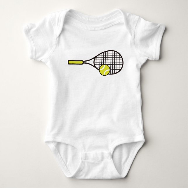Tennis Racquet und Ball Baby Strampler (Vorderseite)