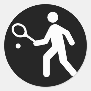 Tennis Racquetball Piktogramm Runder Aufkleber