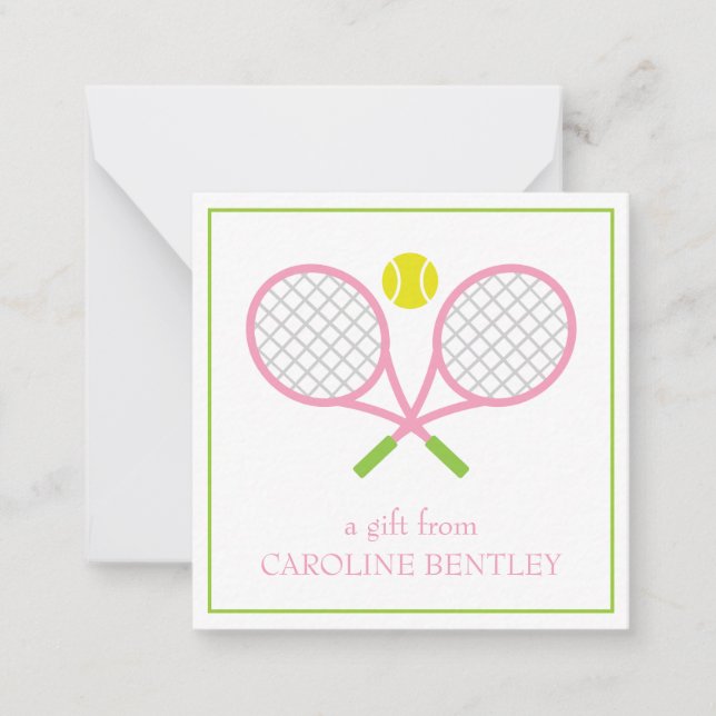 Tennis Racquets Personalisierte Geschenkkarten Mitteilungskarte (Vorderseite)