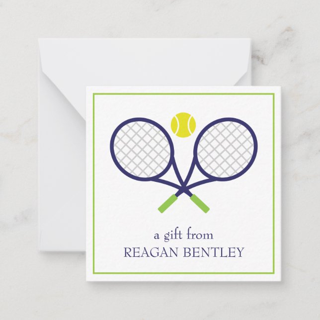 Tennis Racquets Personalisierte Geschenkkarten Mitteilungskarte (Vorderseite)