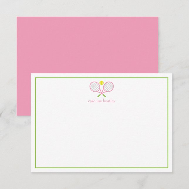 Tennis Racquets Personalisierte Mitteilungskarten (Vorne/Hinten)