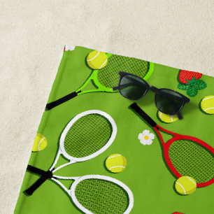 Tennis-Racquets und Tennisplätze Gemustert Strandtuch