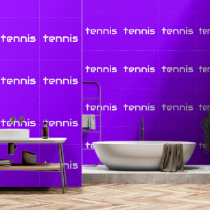 TENNIS Raffiniertes Weiß, schlanke Schrift auf leb Tapete