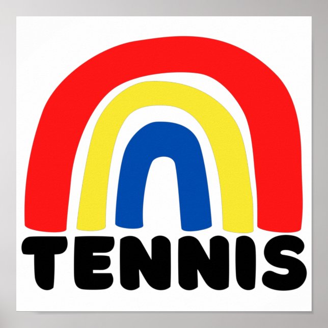 Tennis Regenbogen. Poster (Vorne)