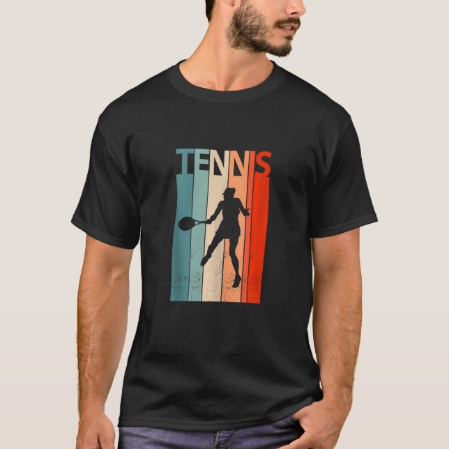 Tennis Retro & Vintag Damen Männer T-Shirt (Vorderseite)